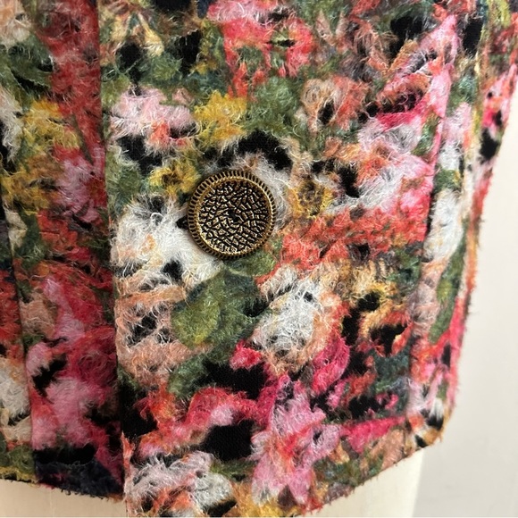 Handmade Artsy Vest Size L/XL Floral Textured Fiber Art To Wear Topper - Picture 3 of 7